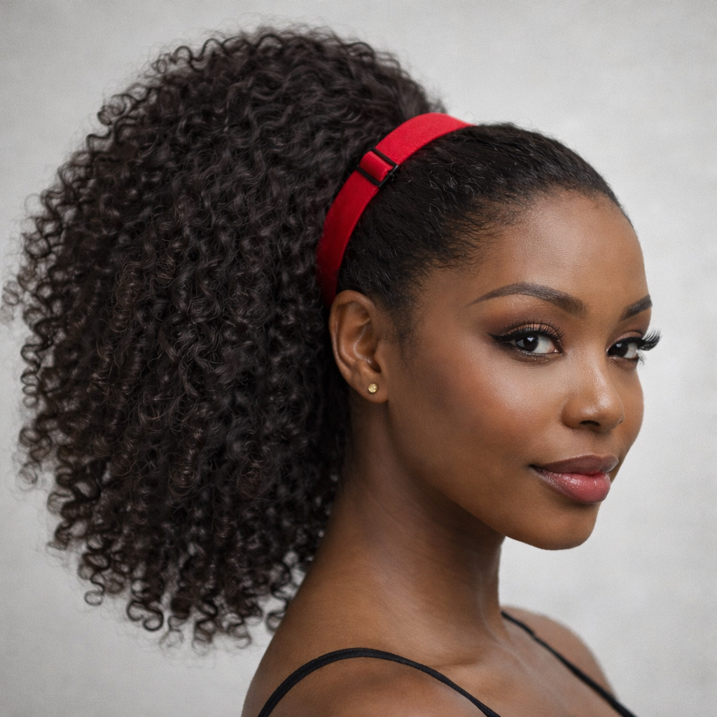 Red Adaptiband Headbands for Natural Hair - Adjustable 15 to 30 inches Non Slip Head Bands - Perfect Headband for Natural Hair Adjust To Fit 4C, Curly Hair, Locs, Sisterlocks, Afro Hairstyles