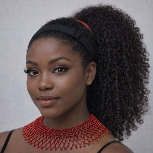 Passion Red Beaded Collar Necklace
